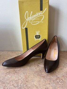 Vintage Johansen Deep Brown Leather Heels Customized for Ray Ehinger size 9N